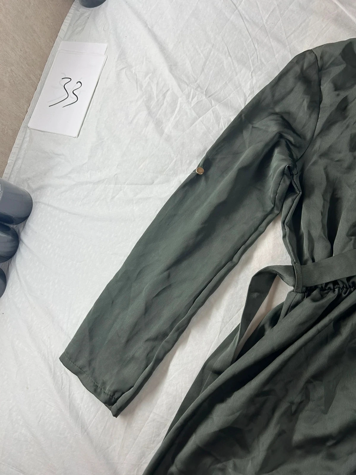 Lange vintage casual jurk donkergroen – photo 4